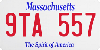 MA license plate 9TA557