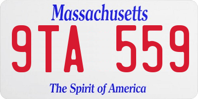 MA license plate 9TA559