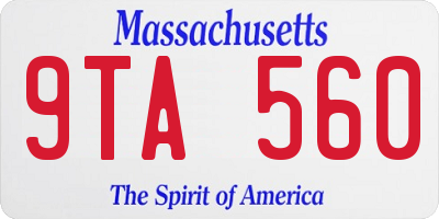 MA license plate 9TA560