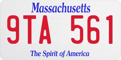 MA license plate 9TA561