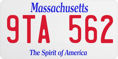 MA license plate 9TA562