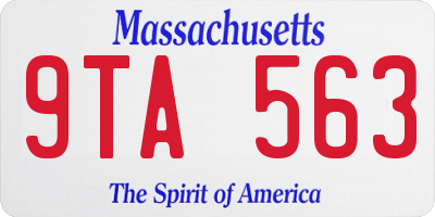 MA license plate 9TA563