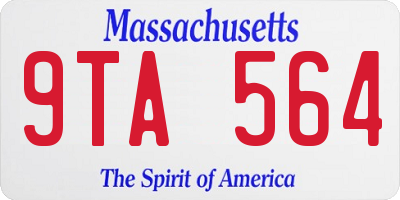 MA license plate 9TA564