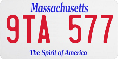 MA license plate 9TA577