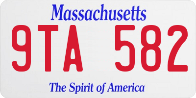 MA license plate 9TA582