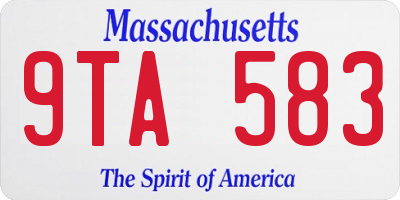 MA license plate 9TA583