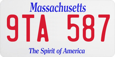 MA license plate 9TA587
