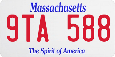 MA license plate 9TA588