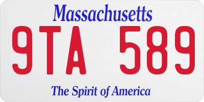 MA license plate 9TA589