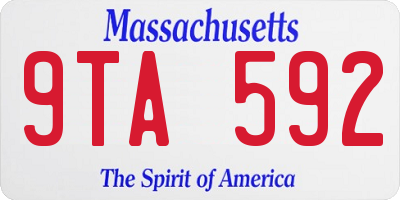 MA license plate 9TA592