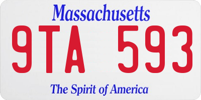 MA license plate 9TA593