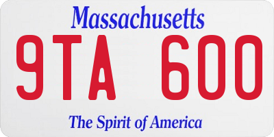 MA license plate 9TA600