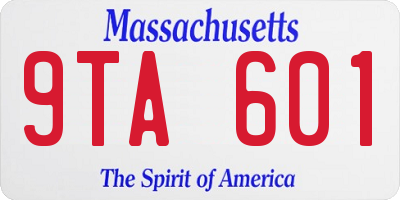 MA license plate 9TA601