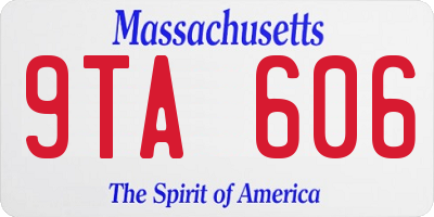 MA license plate 9TA606