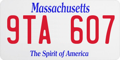MA license plate 9TA607