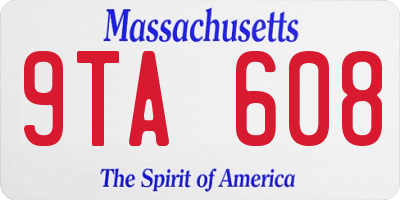 MA license plate 9TA608