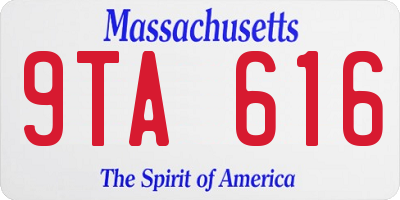 MA license plate 9TA616