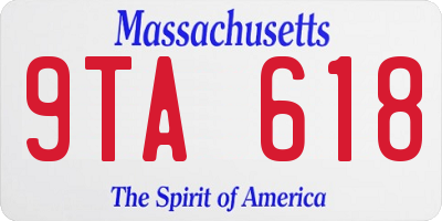 MA license plate 9TA618