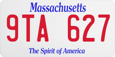 MA license plate 9TA627