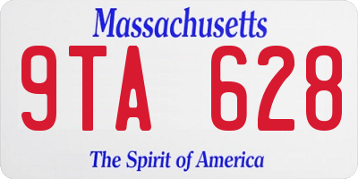MA license plate 9TA628