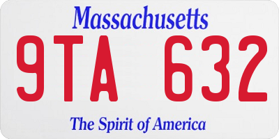 MA license plate 9TA632