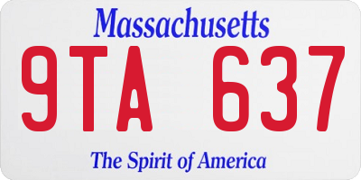 MA license plate 9TA637