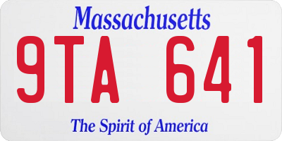 MA license plate 9TA641