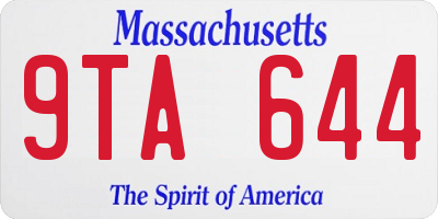 MA license plate 9TA644