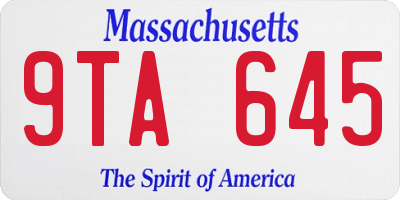 MA license plate 9TA645