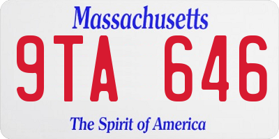 MA license plate 9TA646