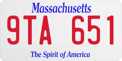 MA license plate 9TA651