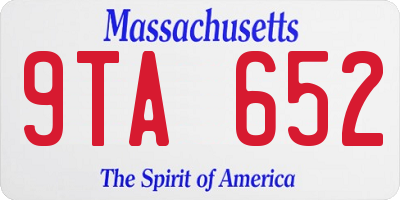 MA license plate 9TA652