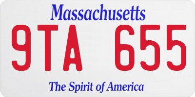 MA license plate 9TA655