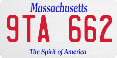 MA license plate 9TA662