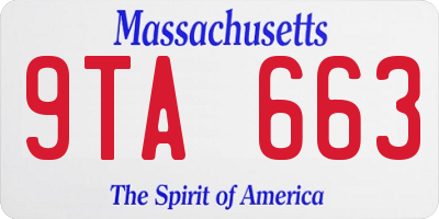 MA license plate 9TA663