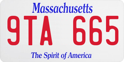 MA license plate 9TA665