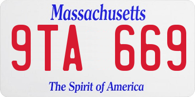 MA license plate 9TA669