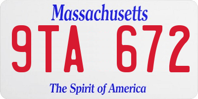 MA license plate 9TA672
