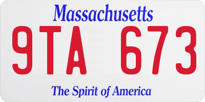 MA license plate 9TA673