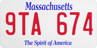 MA license plate 9TA674