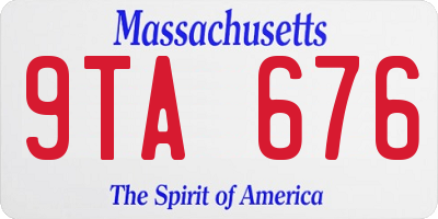 MA license plate 9TA676