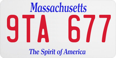 MA license plate 9TA677