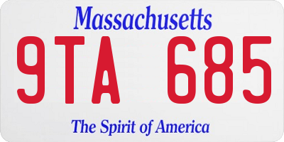 MA license plate 9TA685