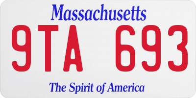 MA license plate 9TA693