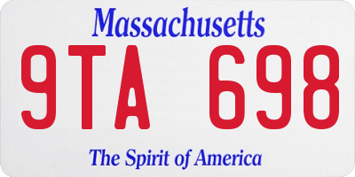 MA license plate 9TA698