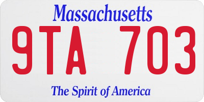 MA license plate 9TA703