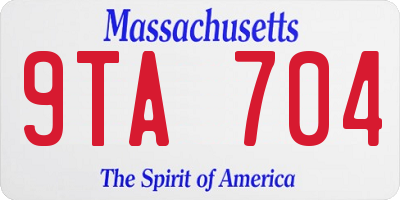 MA license plate 9TA704