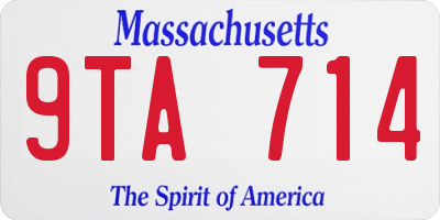 MA license plate 9TA714
