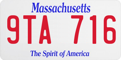 MA license plate 9TA716