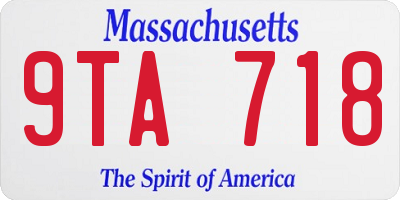 MA license plate 9TA718